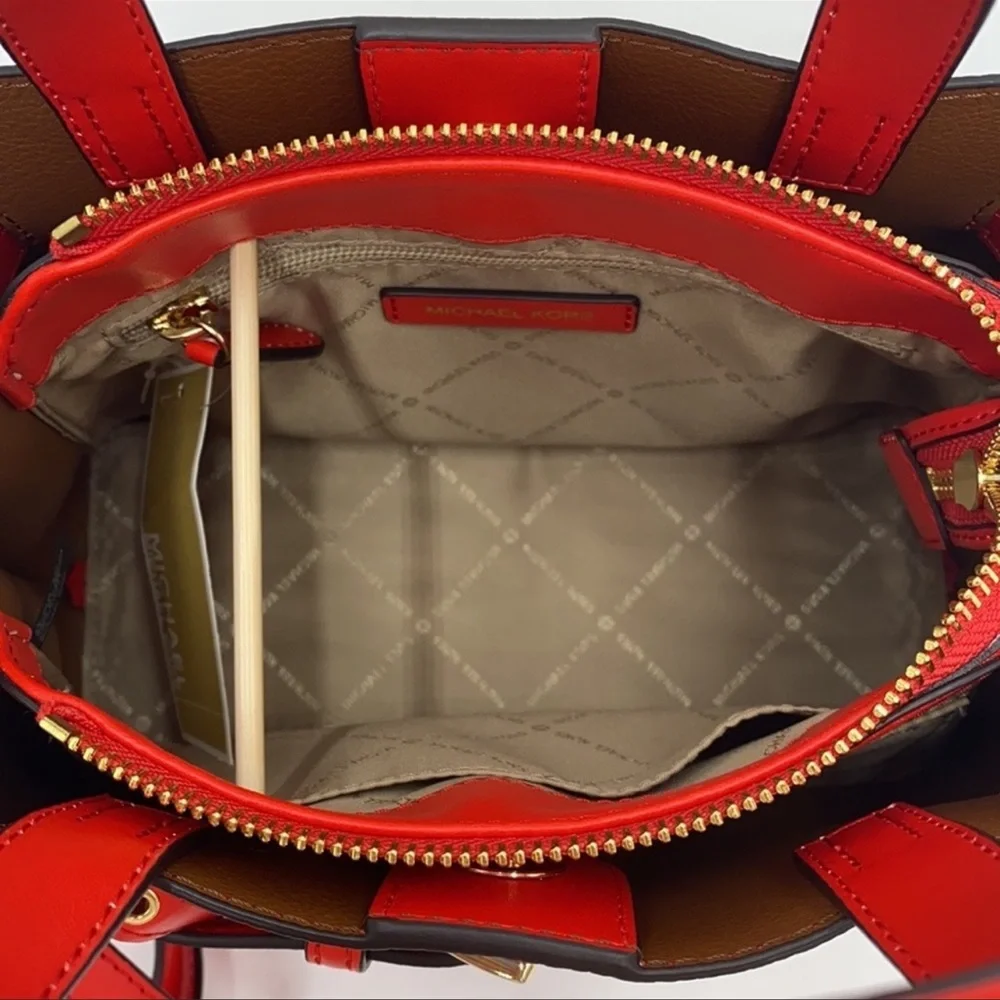 MICHAEL KORS EMILIA SMALL SATCHEL DARK SANGRIA - Picture 9 of 16